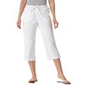 Plus Size Women's Drawstring Denim Capri by Woman Within in White (Size 32) Pants