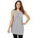 Plus Size Women's Perfect Sleeveless Shirred V-Neck Tunic by Woman Within in Heather Grey (Size 1X)