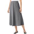 Plus Size Women's 7-Day Knit A-Line Skirt by Woman Within in Medium Heather Grey (Size 1X)