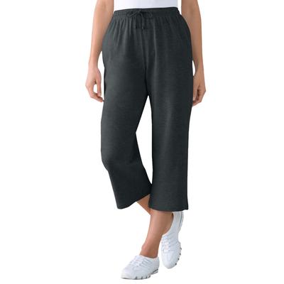 Plus Size Women's Sport Knit Capri Pant by Woman Within in Heather Charcoal (Size 2X)
