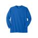 Men's Big & Tall Shrink-Less™ Lightweight Long-Sleeve Crewneck Pocket T-Shirt by KingSize in Royal Blue (Size 7XL)