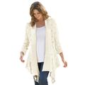 Plus Size Women's Open Front Pointelle Cardigan by Woman Within in Ivory (Size M) Sweater