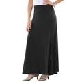 Plus Size Women's Everyday Stretch Knit Maxi Skirt by Jessica London in Black (Size 22/24) Soft & Lightweight Long Length