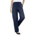 Plus Size Women's 7-Day Knit Ribbed Straight Leg Pant by Woman Within in Navy (Size 3X)