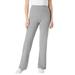 Plus Size Women's Stretch Cotton Wide Leg Pant by Woman Within in Medium Heather Grey (Size 2X)