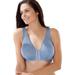 Plus Size Women's Meryl Cotton Front-Close Wireless Bra by Leading Lady in Heather Blue (Size 40 A/B)