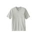 Men's Big & Tall Shrink-Less™ Lightweight V-Neck Pocket T-Shirt by KingSize in Heather Grey (Size 2XL)