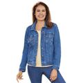 Plus Size Women's Stretch Denim Jacket by Woman Within in Medium Stonewash (Size 36 W)