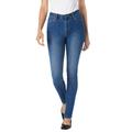 Plus Size Women's Comfort Curve Slim-Leg Jean by Woman Within in Medium Stonewash Sanded (Size 26 T)