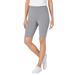 Plus Size Women's Stretch Cotton Bike Short by Woman Within in Medium Heather Grey (Size L)