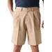 Men's Big & Tall Wrinkle-Free Expandable Waist Pleat Front Shorts by KingSize in Dark Khaki (Size 46)