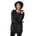 Plus Size Women's Zip Front Tunic Hoodie Jacket by Woman Within in Black (Size L)