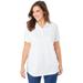 Plus Size Women's Perfect Short-Sleeve Polo Shirt by Woman Within in White (Size 3X)