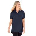 Plus Size Women's Perfect Short-Sleeve Polo Shirt by Woman Within in Navy (Size 5X)