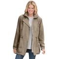 Plus Size Women's Fleece-Lined Taslon® Anorak by Woman Within in Bark (Size 2X) Rain Jacket