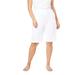 Plus Size Women's Soft Knit Bermuda Short by Roaman's in White (Size 1X) Pull On Elastic Waist