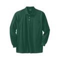 Men's Big & Tall Long-Sleeve Shrink-Less™ Piqué Polo by KingSize in Hunter (Size 9XL)