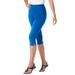 Plus Size Women's Stretch Cotton Capri Legging by Woman Within in Bright Cobalt (Size S)