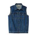 Men's Big & Tall Liberty Blues™ Denim Vest by Liberty Blues in Blue Wash (Size 6XL)