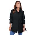 Plus Size Women's Kate Tunic Big Shirt by Roaman's in Black (Size 26 W) Button Down Tunic Shirt