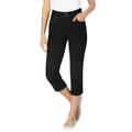 Plus Size Women's Secret Solutions™ Tummy Smoothing Capri Jean by Woman Within in Black Denim (Size 36 W)
