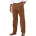 Men's Big & Tall Expandable Waist Corduroy Pleat-Front Pants by KingSize in Dark Wheat (Size 40 40)