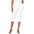 Plus Size Women's Invisible Stretch® Contour Capri Jean by Denim 24/7 in White Denim (Size 32 W) Jeans