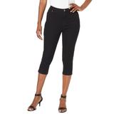 Plus Size Women's Invisible Stretch® Contour Capri Jean by Denim 24/7 in Black Denim (Size 30 W) Jeans