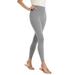 Plus Size Women's Stretch Cotton Legging by Woman Within in Medium Heather Grey (Size 1X)