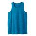 Men's Big & Tall Heavyweight Cotton Tank by KingSize in Classic Teal Marl (Size 7XL)