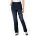 Plus Size Women's Straight Leg Fineline Jean by Woman Within in Indigo Sanded (Size 32 WP)
