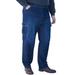 Men's Big & Tall Relaxed Fit Cargo Denim Look Sweatpants by KingSize in Indigo (Size 3XL) Jeans