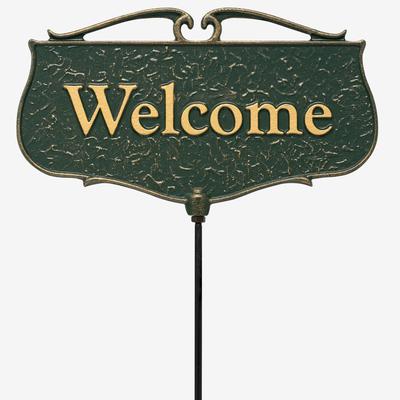 Welcome Garden Entryway Sign by Whitehall Products in Green