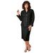 Plus Size Women's Two-Piece Skirt Suit with Shawl-Collar Jacket by Roaman's in Black (Size 22 W)