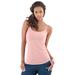 Plus Size Women's Bra Cami with Adjustable Straps by Roaman's in Soft Blush (Size 5X) Stretch Tank Top Built in Bra Camisole