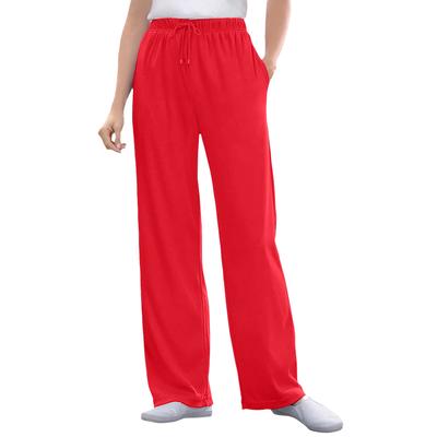 Plus Size Women's Sport Knit Straight Leg Pant by Woman Within in Vivid Red (Size 3X)