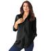 Plus Size Women's Long-Sleeve Kate Big Shirt by Roaman's in Black (Size 36 W) Button Down Shirt Blouse