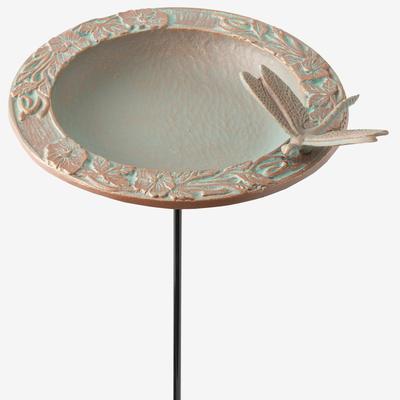 Dragonfly Garden Bird Feeder by Whitehall Products in Copper Verdigris