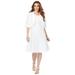 Plus Size Women's Fit-And-Flare Jacket Dress by Roaman's in White (Size 14 W) Suit