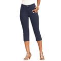 Plus Size Women's Invisible Stretch® Contour Capri Jean by Denim 24/7 by Roamans in Dark Wash (Size 18 W) Jeans