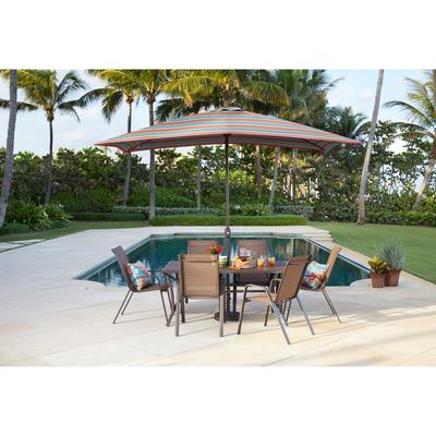 Oversized Rectangular Umbrella by BrylaneHome in Covert Breeze 6.5' x 10' Heavy Duty Fade-Resistant w/ Easy-Turn Crank