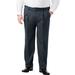 Men's Big & Tall Classic Fit Wrinkle-Free Expandable Waist Pleat Front Pants by KingSize in Carbon (Size 48 40)