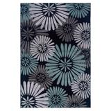 Milan Black/Aqua 5'X8' Area Rug by Linon Home Décor in Black Aqua