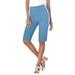 Plus Size Women's Comfort Stretch Bermuda Jean Short by Denim 24/7 in Light Stonewash (Size 14 W)