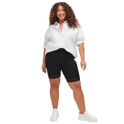 Plus Size Women's Lace Hem Bike Shorts by ellos in Black (Size 18/20)