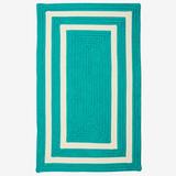 Double Border Rug by Colonial Mills in Aqua (Size 3'W X 5'L)