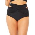 Plus Size Women's Crisscross Wrap Bikini Bottom by Swimsuits For All in Black (Size 14)