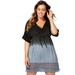 Plus Size Women's Renee Ombre Cover Up Dress by Swimsuits For All in Black Grey Ombre (Size 6/8)