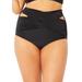 Plus Size Women's Crisscross Wrap Bikini Bottom by Swimsuits For All in Black (Size 24)