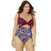 Plus Size Women's Cut Out Underwire One Piece Swimsuit by Swimsuits For All in Aztec (Size 12)